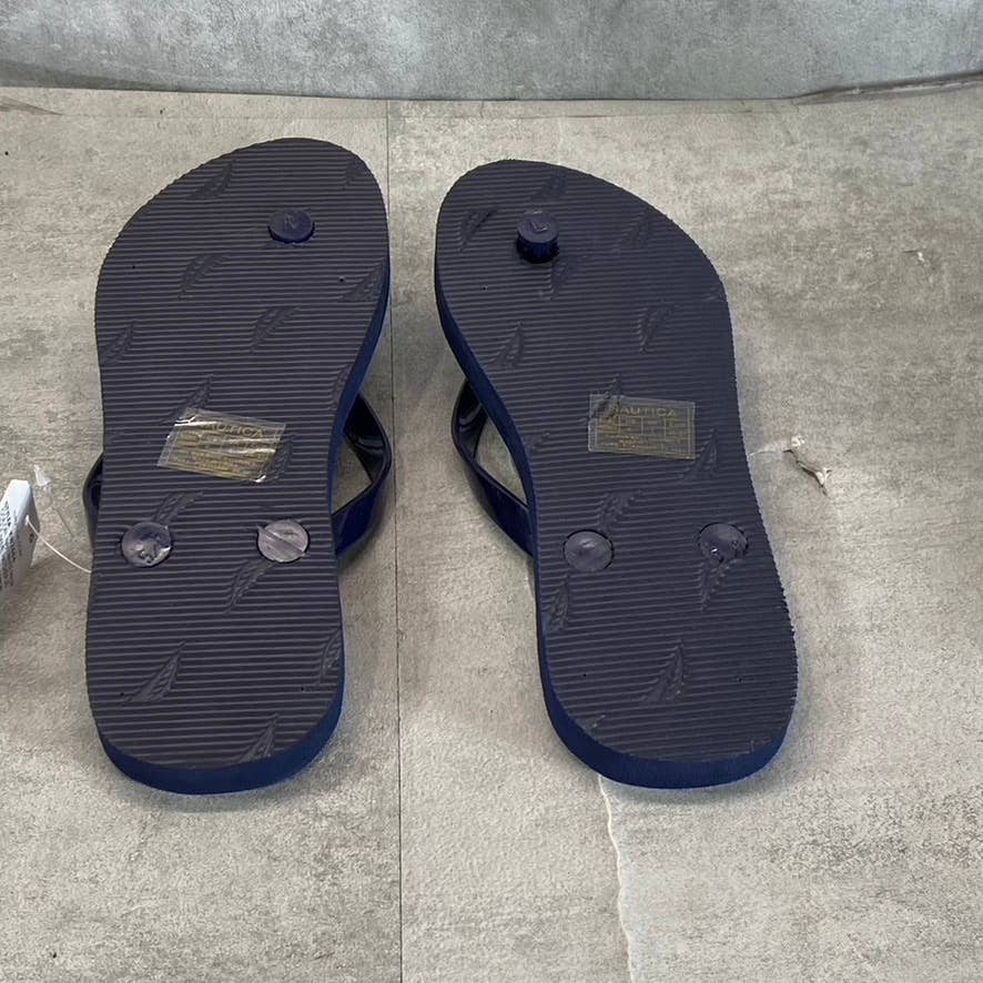 NAUTICA Women's Navy/White Palm Hatcher 25 Slip-On Flop Flop Sandals SZ 6