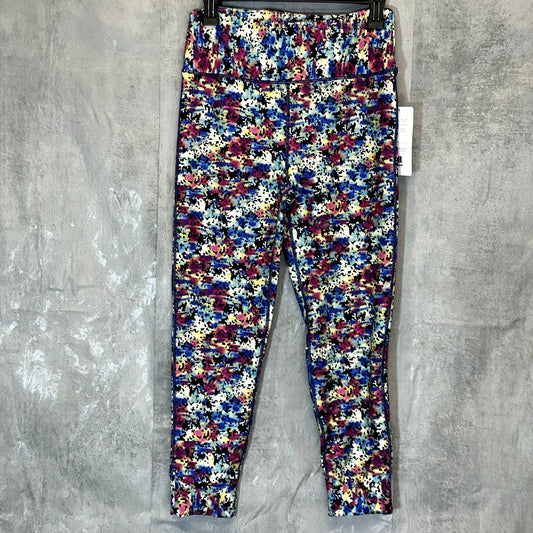 JONES NEW YORK Women's Floral Stream/Multicolor Printed High-Rise Pull-On Crop Leggings SZ M