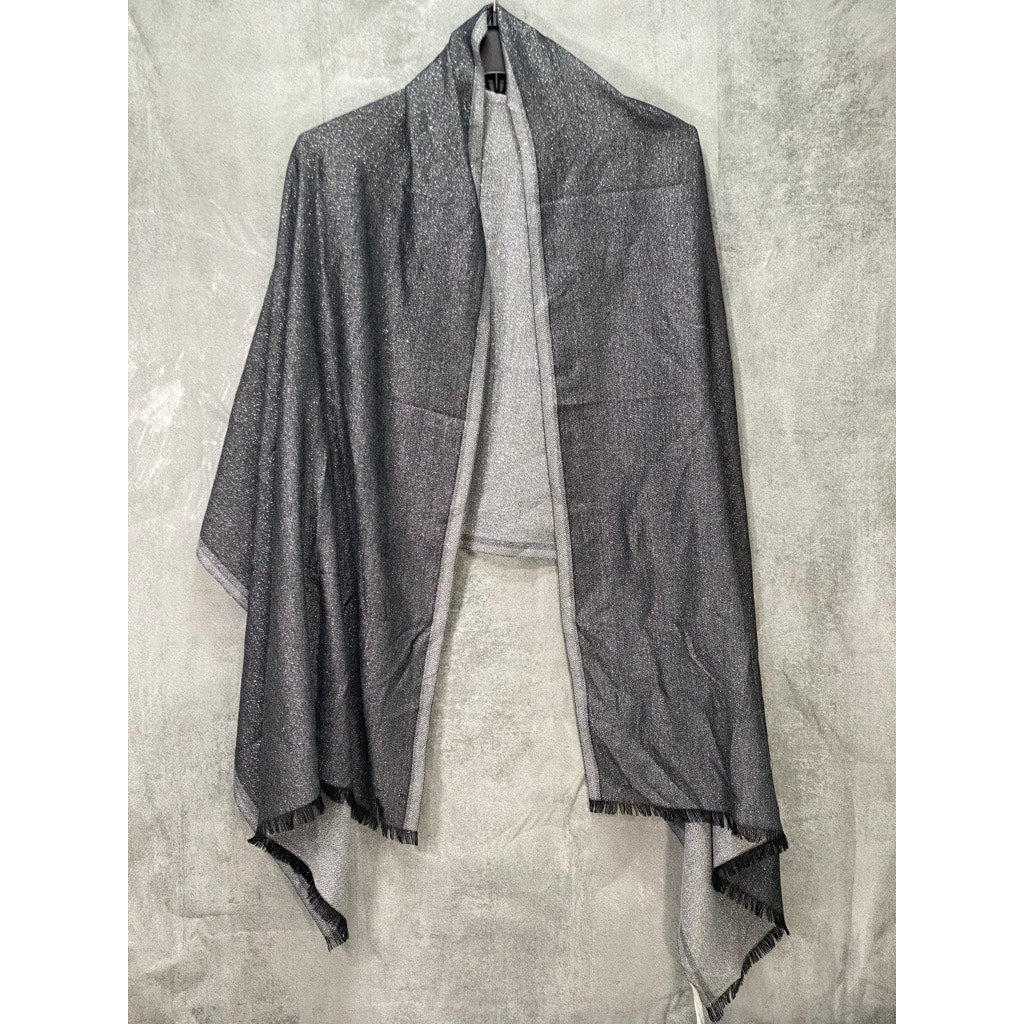 CALVIN KLEIN Gray Lightweight Metallic Evening Wrap OS