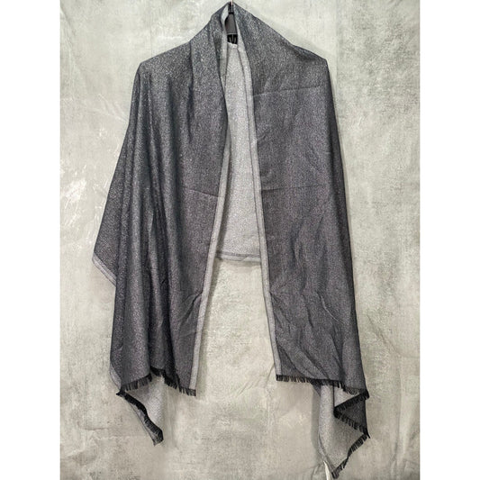 CALVIN KLEIN Gray Lightweight Metallic Evening Wrap OS