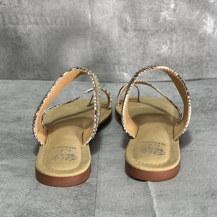 GC SHOES Gray Snake Issy Slip-On Flat Sandals SZ 8