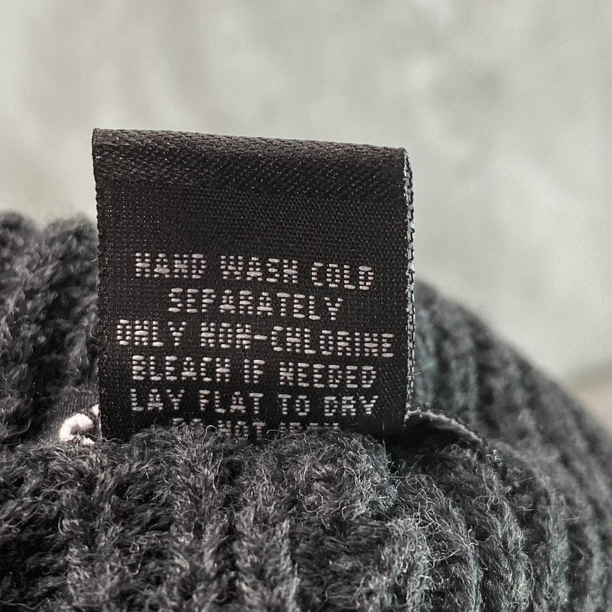 STEVE MADDEN Women's Charcoal Wide Cuff Ribbed Knit Beanie SZ OS