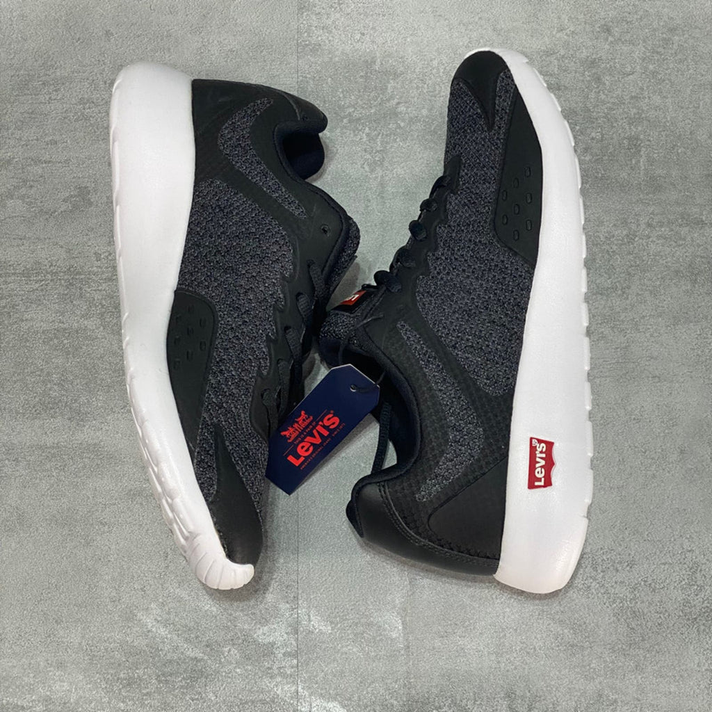 LEVI'S Black Men's Delta Knit Breathable Chunky Sole Lightweight Sneakers SZ 13