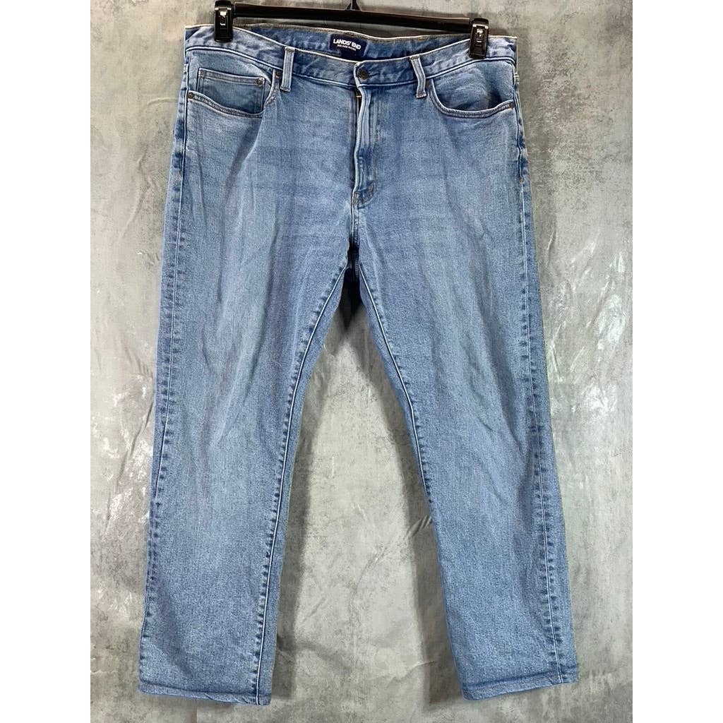 LANDS' END Men's Stone Wash Square Rigger Straight-Fit Jeans SZ 38