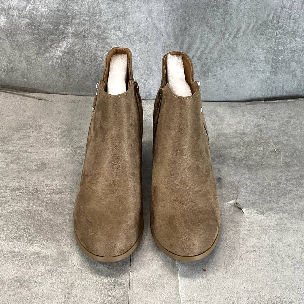 STYLE & CO Women's Taupe Masrinaa Slip-On Block-Heel Ankle Booties SZ 6