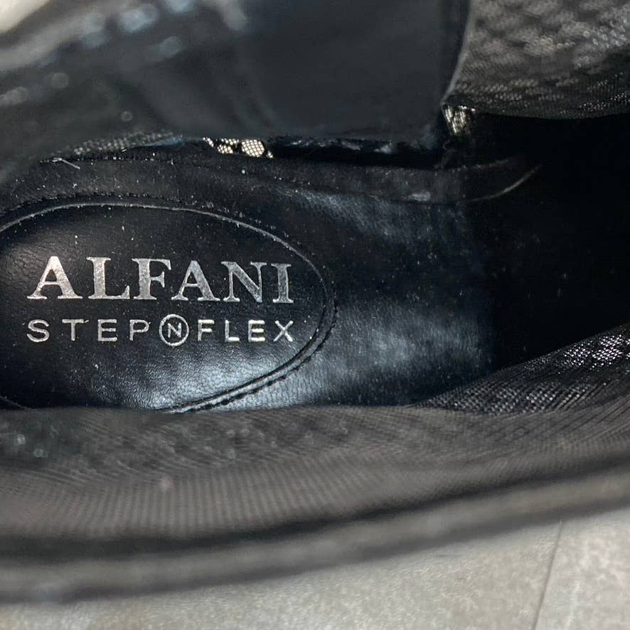 ALFANI Step N' Flex Women's Black Jamari Mesh Pointed-Toe Side-Zip Booties SZ 5