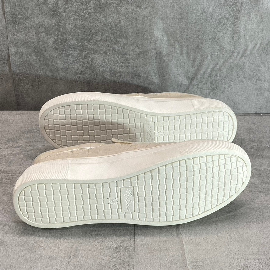 MATISSE Women's Ivory Croc Embossed Round-Toe Slip-On Sneakers SZ 7.5