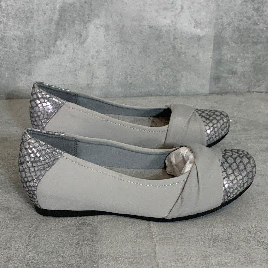 BARETRAPS Dark Silver Round-Toe Slip-On Memory Foam Misty Flats SZ 7