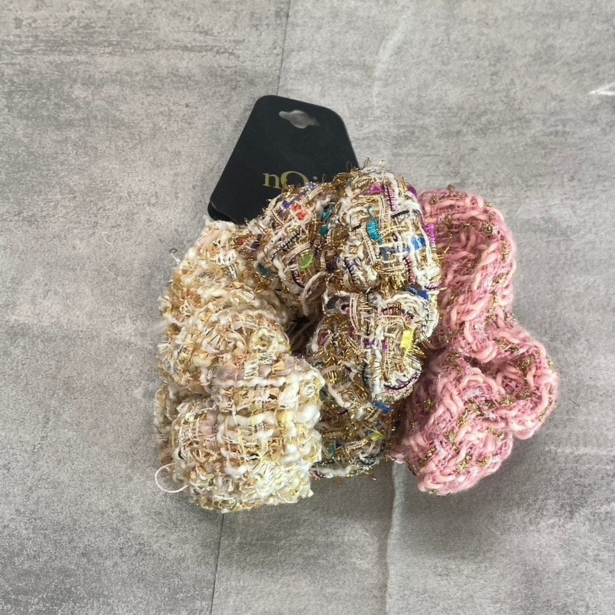 NOIR Women's Assorted Tweed 3-Piece Hair Scrunchies SZ OS