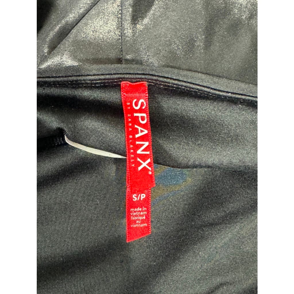 SPANX BY SARA BLAKELY Women's Black Faux Leather Pull-On Ankle Leggings SZ S