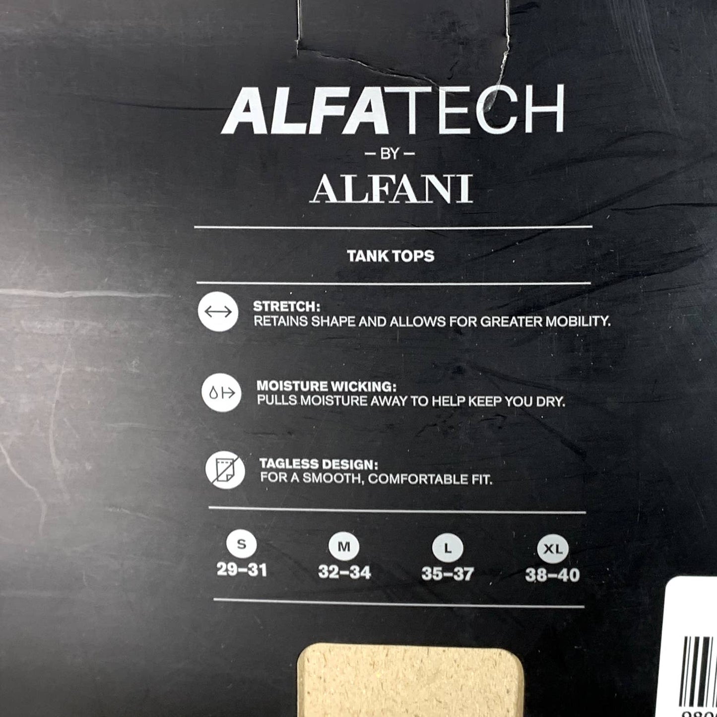 ALFANI Men's White Alfa-Tech 5-Pack Ribbed Tagless Tank Top SZ L