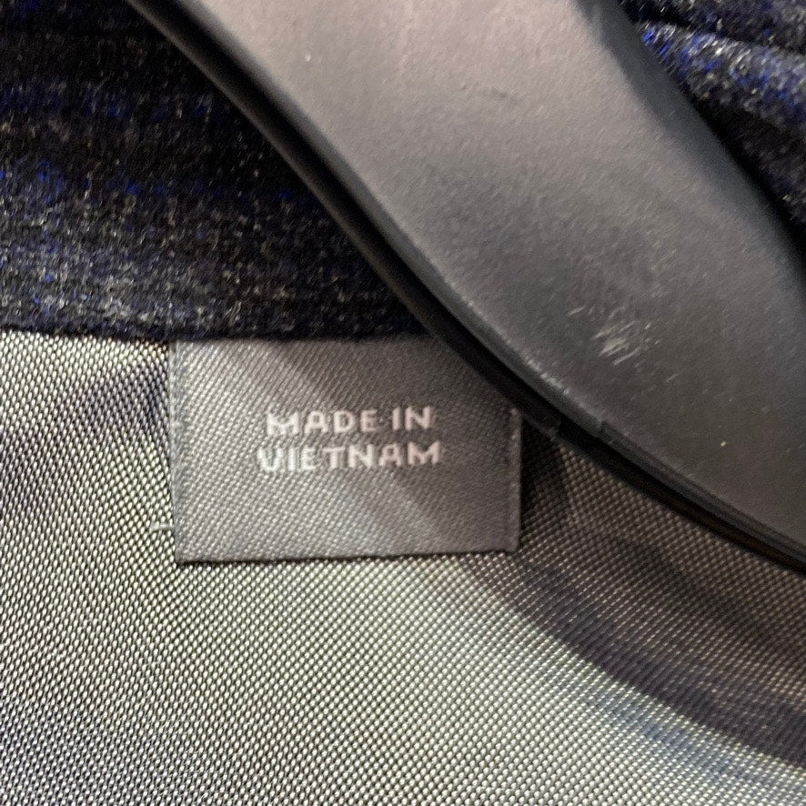 MICHAEL KORS Navy Modern Fit Plaid Pattern Sport Coat SZ 44L