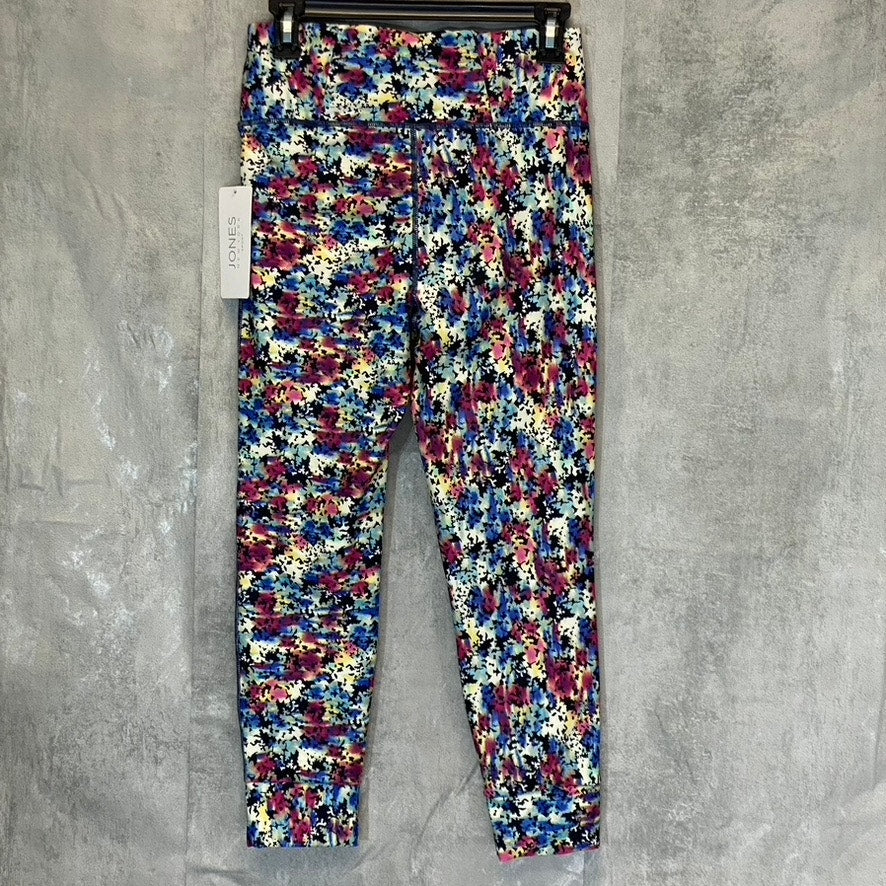 JONES NEW YORK Women's Floral Stream/Multicolor Printed High-Rise Pull-On Crop Leggings SZ M