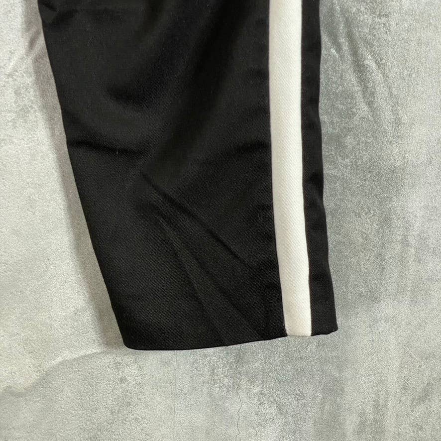 ZARA MAN Men's Black Classic-Fit Flat Front Striped Tuxedo Pants SZ S