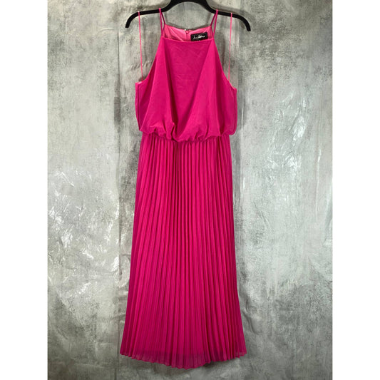 SAM EDELMAN Women's Pink Pleated Skirt Halter Blouson Knee-Length Dress SZ 4