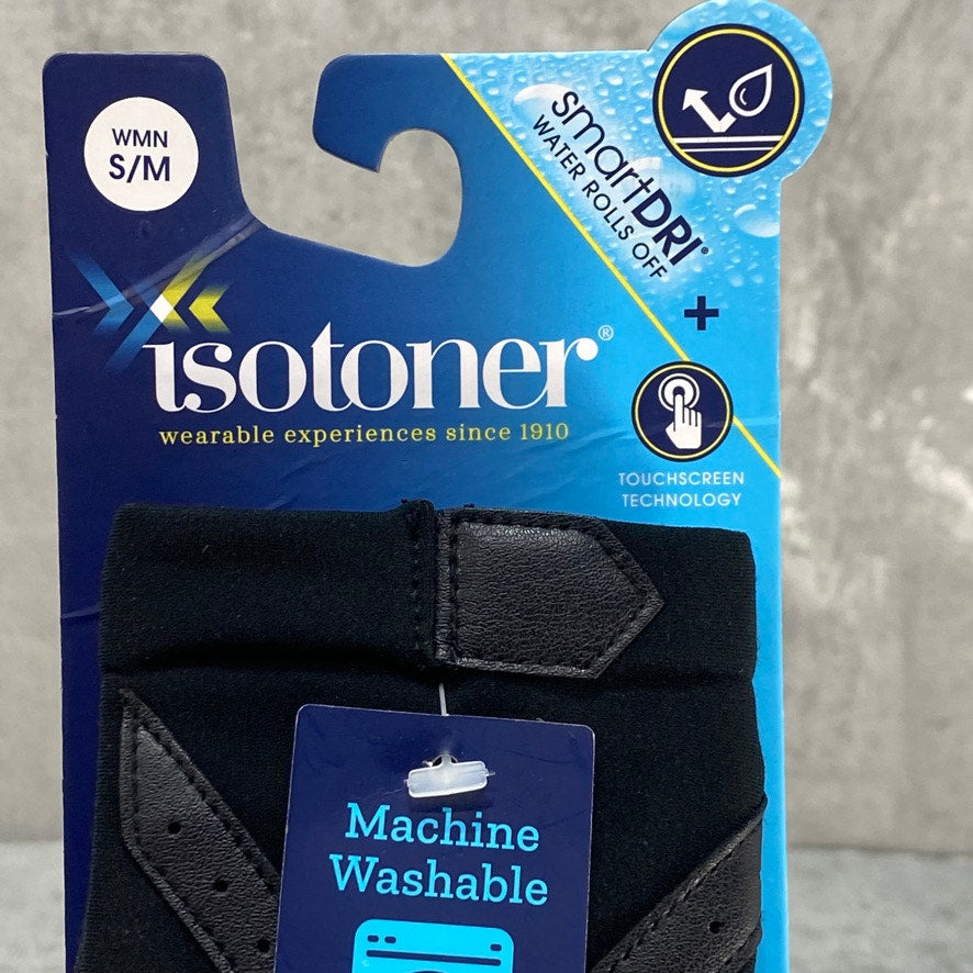 ISOTONER Signature Black SmartDRI Chevron Stretch Gloves SZ S/M