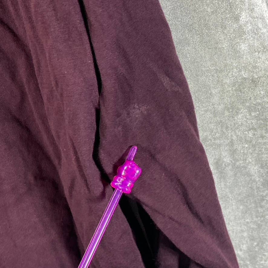 LANDS' END Men's Tall Burgundy Super-T Long-Sleeve Henley Shirt SZ M