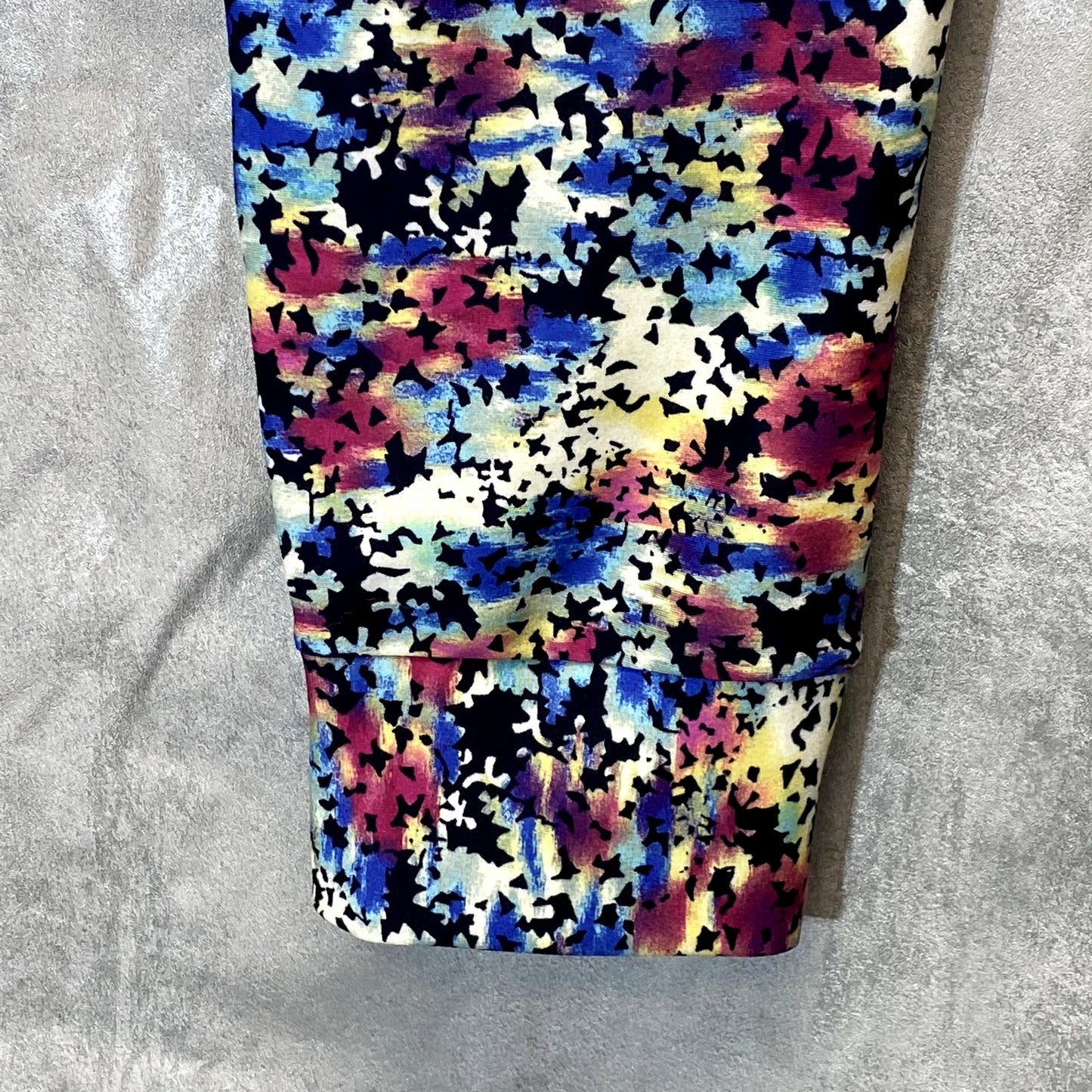 JONES NEW YORK Women's Floral Stream/Multicolor Printed High-Rise Pull-On Crop Leggings SZ M