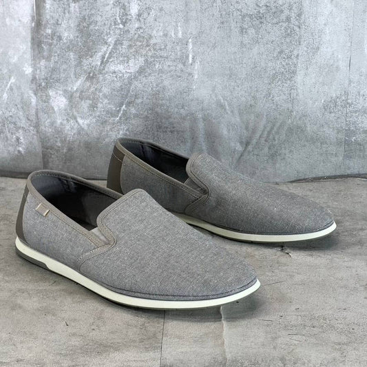 CLUB ROOM Men's Gray Canvas Leo Casual Slip-On Loafers SZ 11.5