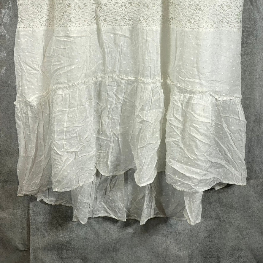 INC Women's Bright White Flutter-Sleeve V-Neck Hi-Low Midi Dress SZ XL