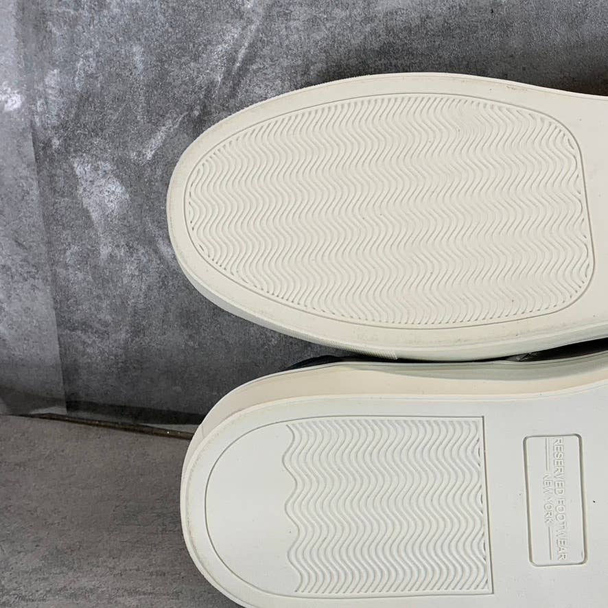 RESERVED FOOTWEAR NEW YORK Men's Gray Faux-Leather Kona Lace-Up Boat Shoe SZ10.5