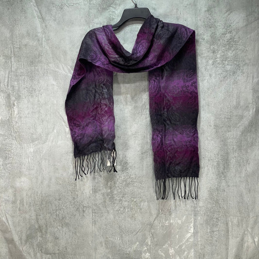 STEVE MADDEN Purple Mid Weight Ombre Paisley Muffler Scarf OS