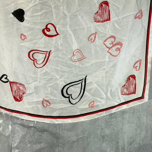 GIANI BERNINI Women's White/Red Heart-Print Square Scarf SZ OS