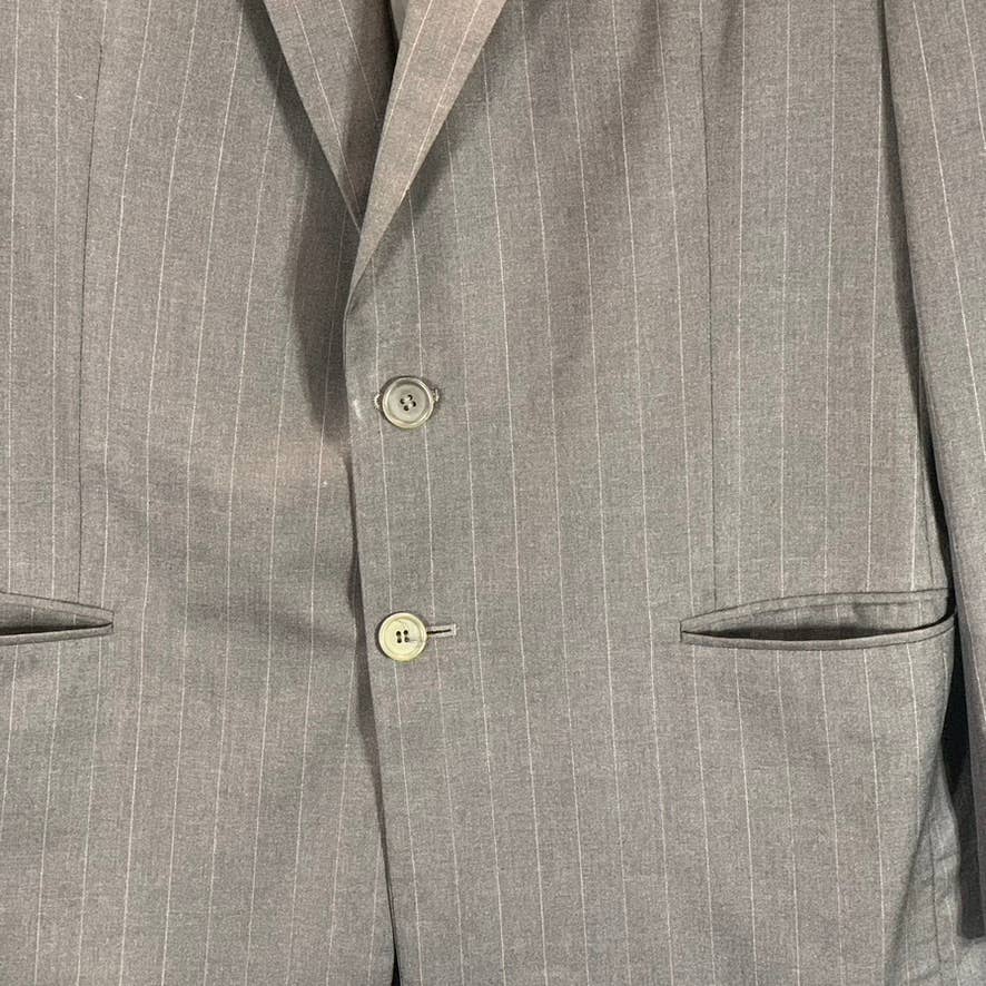 GIORGIO ARMANI Men's Black Pinstripe Wool Silk Two-Button Suit Jacket SZ 54