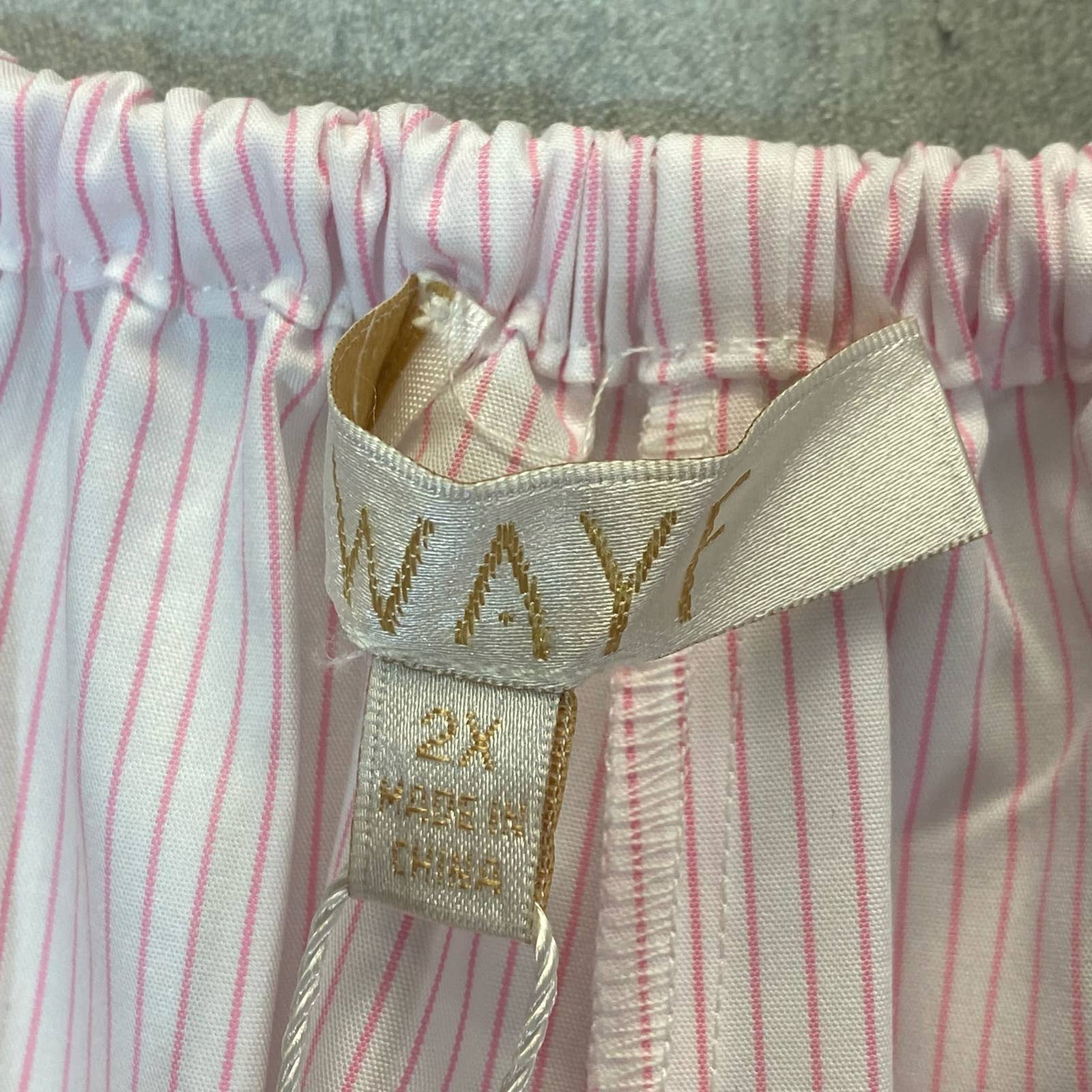 WAYF Women's Plus Size Pink Striped Lightweight Lounge Pajama Pull-On Shorts SZ 2X