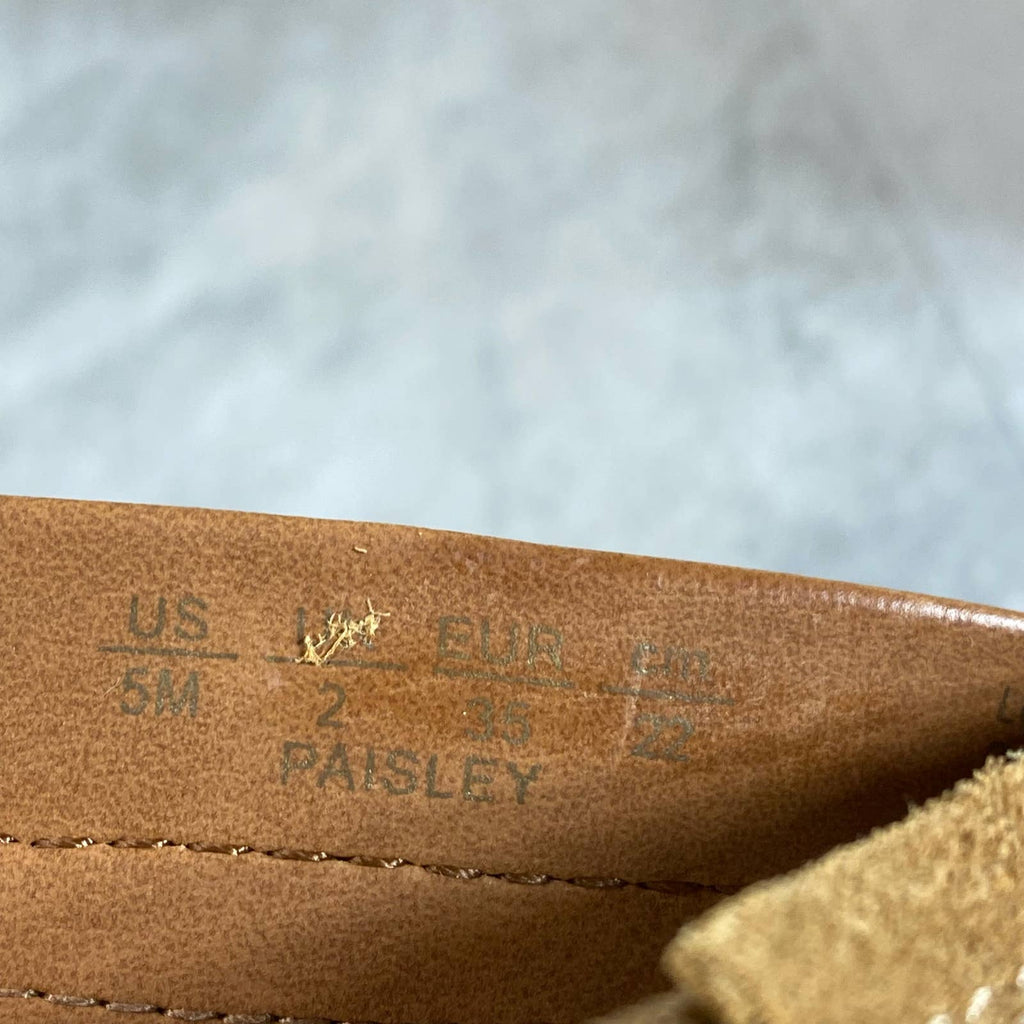 ZODIAC Women's Latte Leather Paisley Lace-Up Side Zip Ankle Boots SZ 5