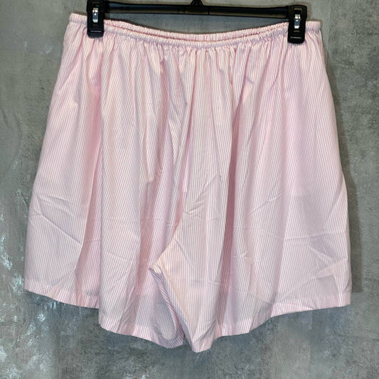 WAYF Women's Plus Size Pink Striped Lightweight Lounge Pajama Pull-On Shorts SZ 2X