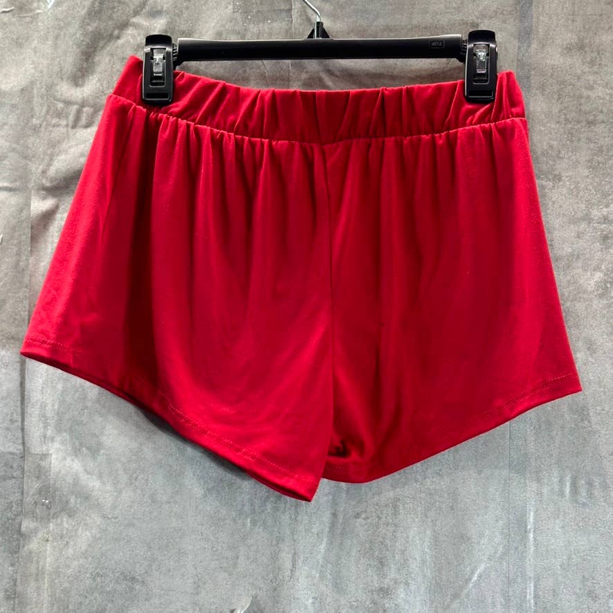 COZY ROZY Women's White/Red Let It Snow 2-Piece Short Holiday Pajamas SZ M