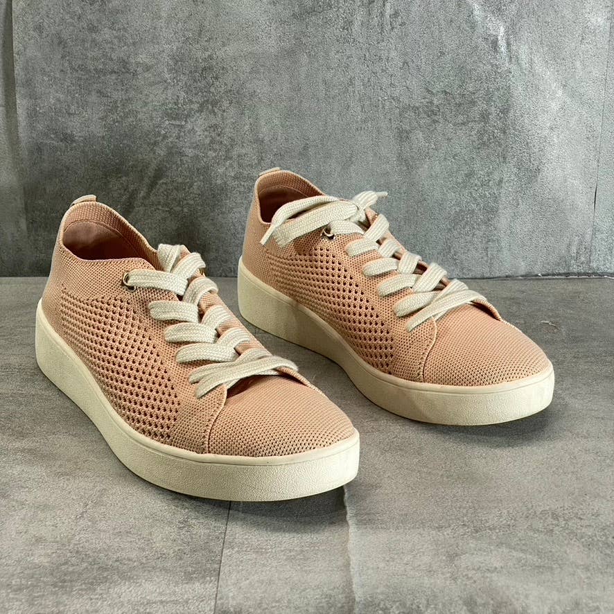 CHARTER CLUB Women's Pink Fabric Linniee Lace-Up Round-Toe Sneakers SZ 7.5