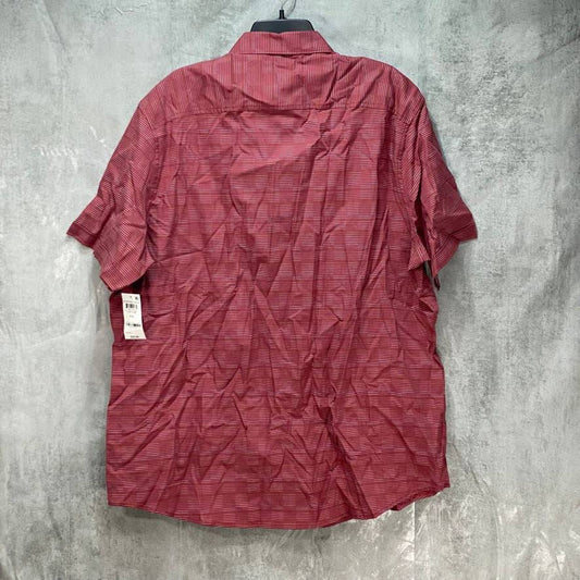 TASSO ELBA Coral Combo Textured Short Sleeve Shirt SZ 2XL
