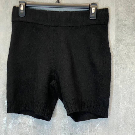 TOPSHOP Women's Solid Black Micro Knit High-Rise Ribbed Elastic Pull-On Bike Shorts SZ 8-10