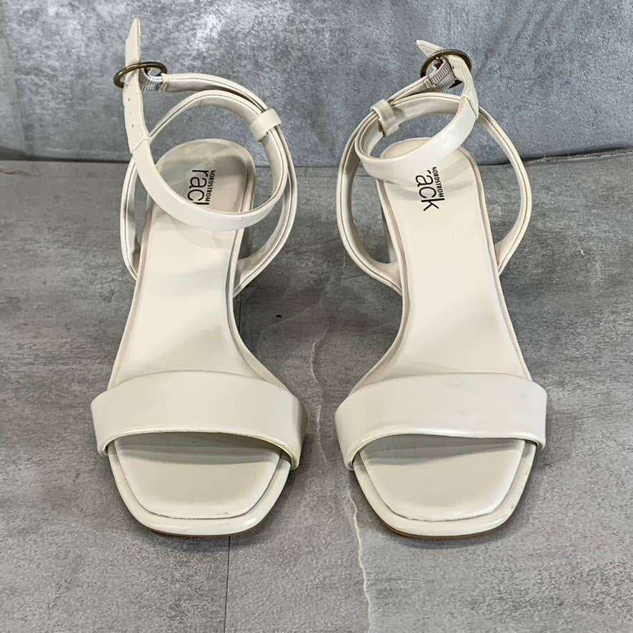 NORDSTROM RACK Women's Bisque Faux-Leather Landry Square-Toe Heeled Sandal SZ6.5