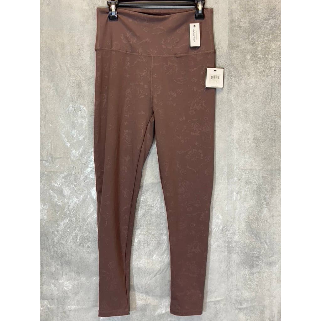 LAUNDRY By Shelli Segal Taupe Printed High-Waist Stretch Pull-On Active Leggings SZ L