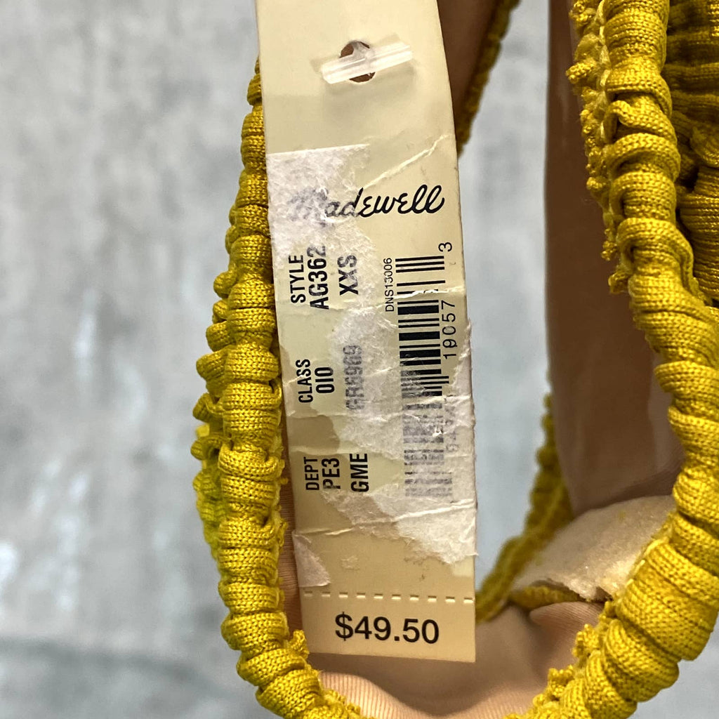 MADEWELL Women's Golden Meadow Second Wave Textured Bandeau Bikini Top SZ XXS