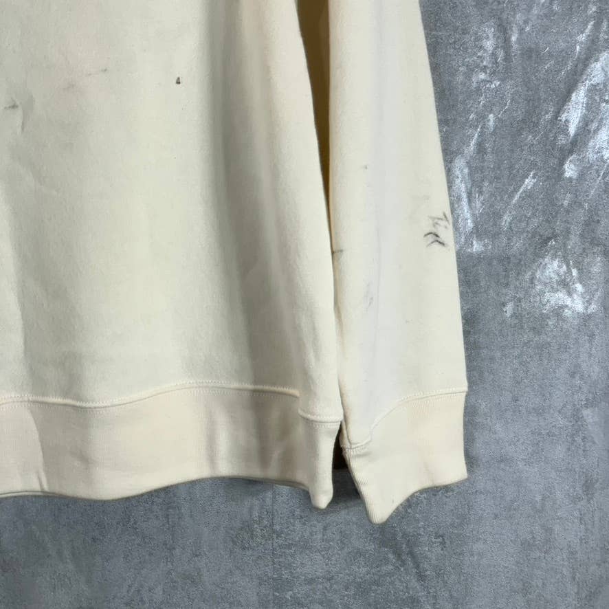 STYLE & CO Women's Antique Cream Ribbed Crewneck Graphic Pullover Sweatshirt SZM