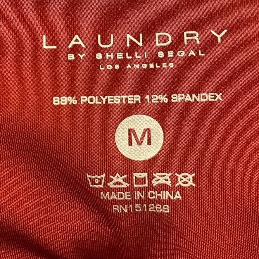 LAUNDRY By Shelli Segal Rust Textured High-Waist Stretch Pull-On Active Leggings SZ M