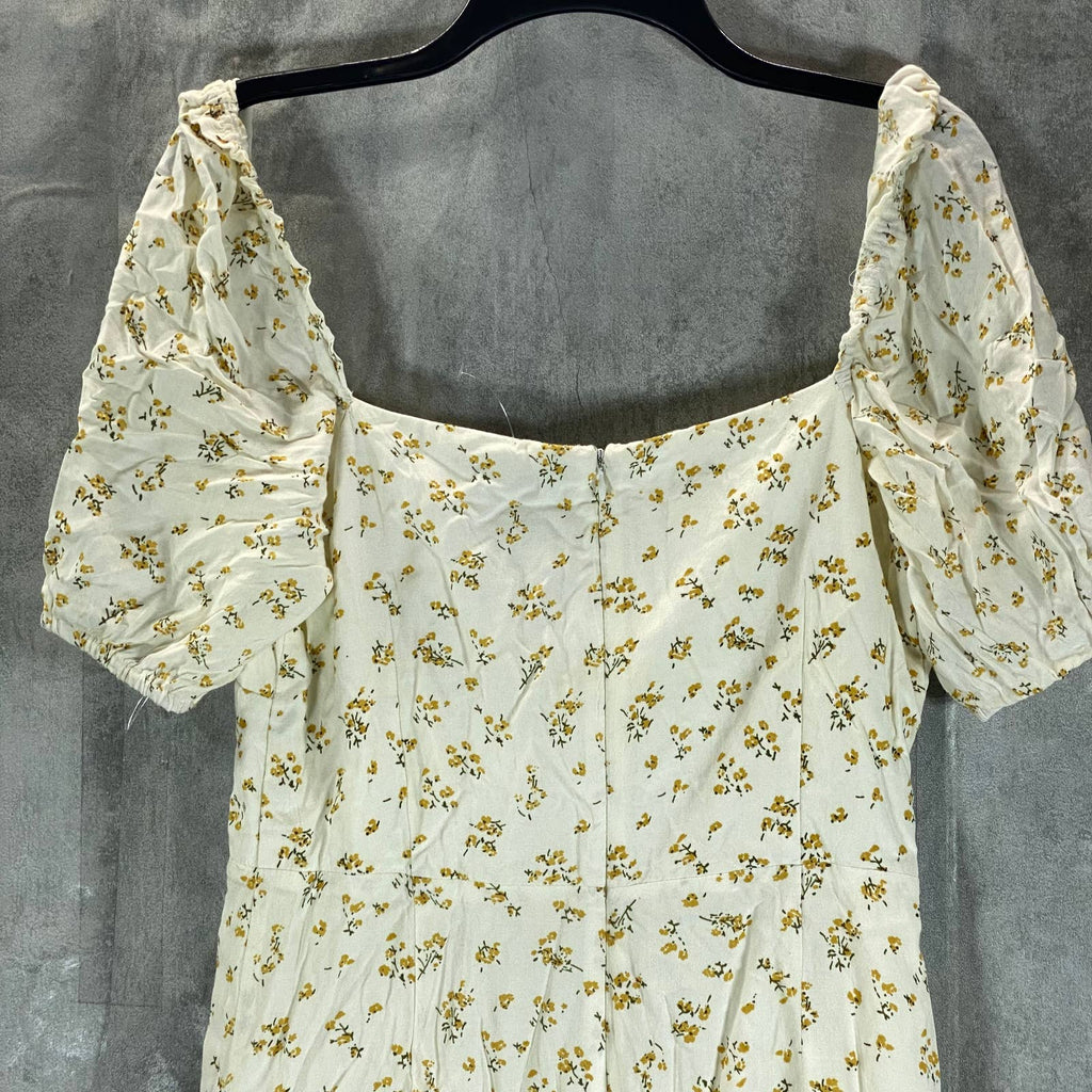 BARDOT Women's Ditsy Floral-Print Elbow-Sleeves Side-Slit Midi Dress SZ 6