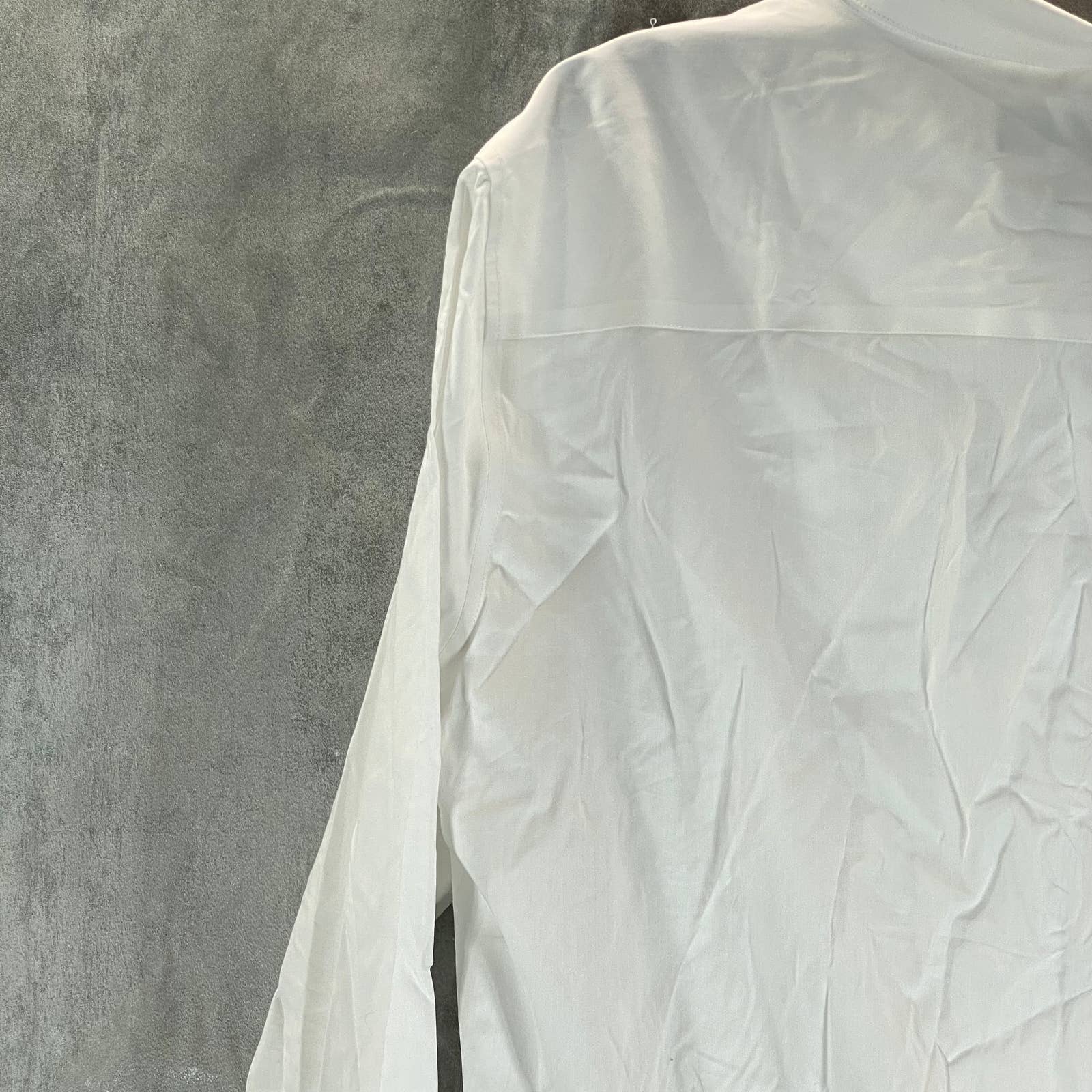 ALFANI Alfatech Men's Sierradale White Slim-Fit Pleated Panel Formal Shirt SZ L