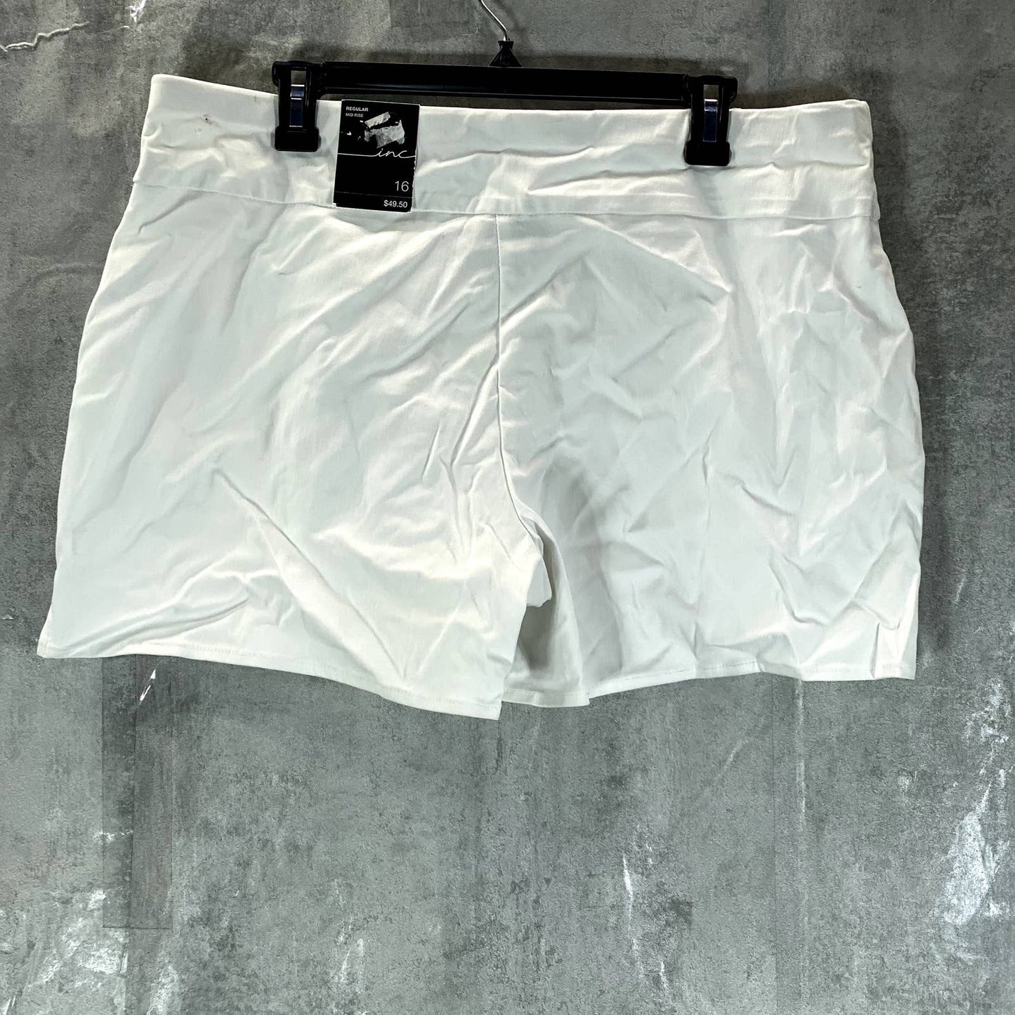 INC INTERNATIONAL CONCEPTS Women's Bright White Mid-Rise Pull-On Shorts SZ 16