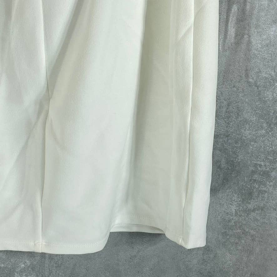 BCX Juniors' Ivory Scalloped Spaghetti Strap Low-Back Bodycon Mini Dress SZ L