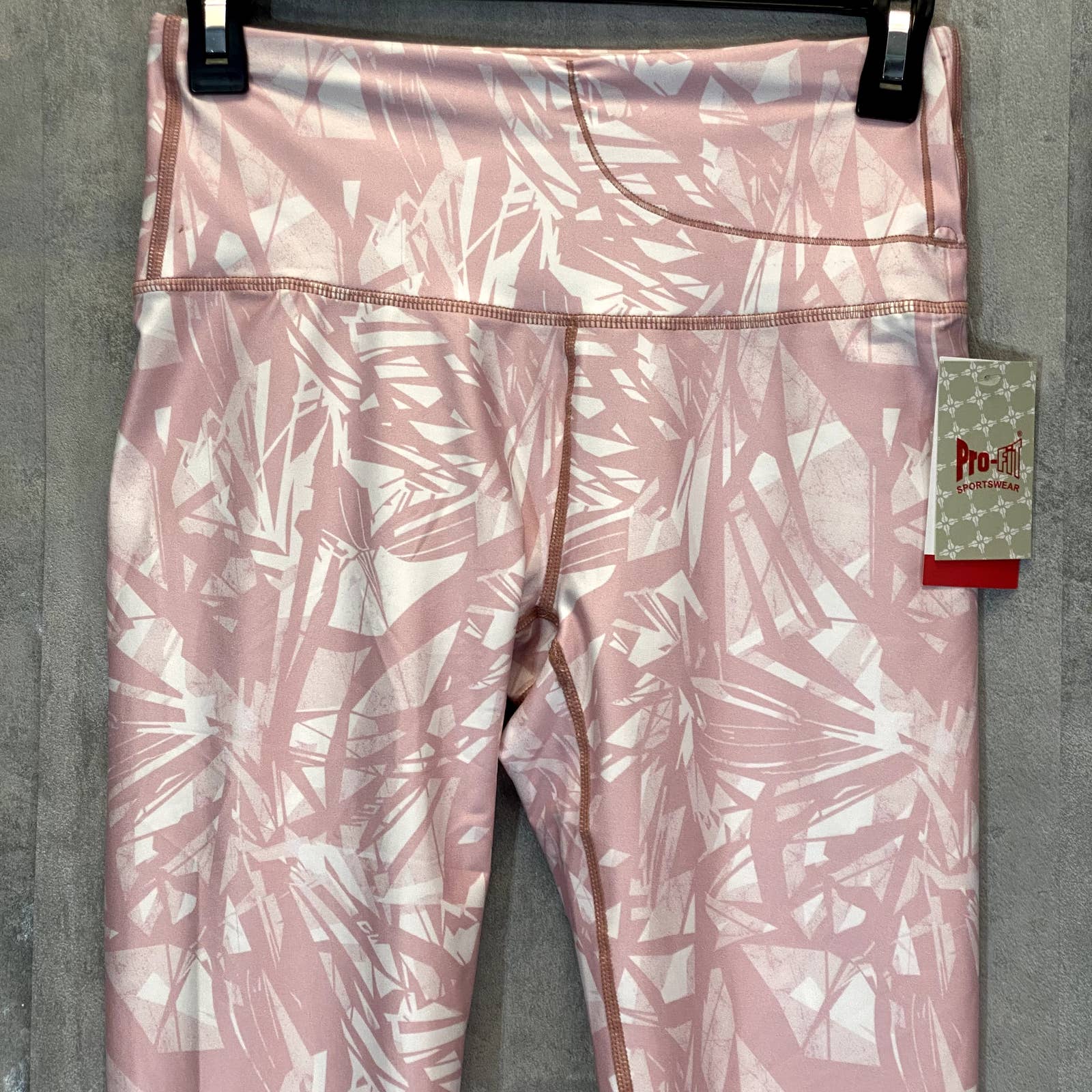 PRO-FIT Activewear Women's Pink Wave High-Rise Lightweight Pull-On Leggings SZ S