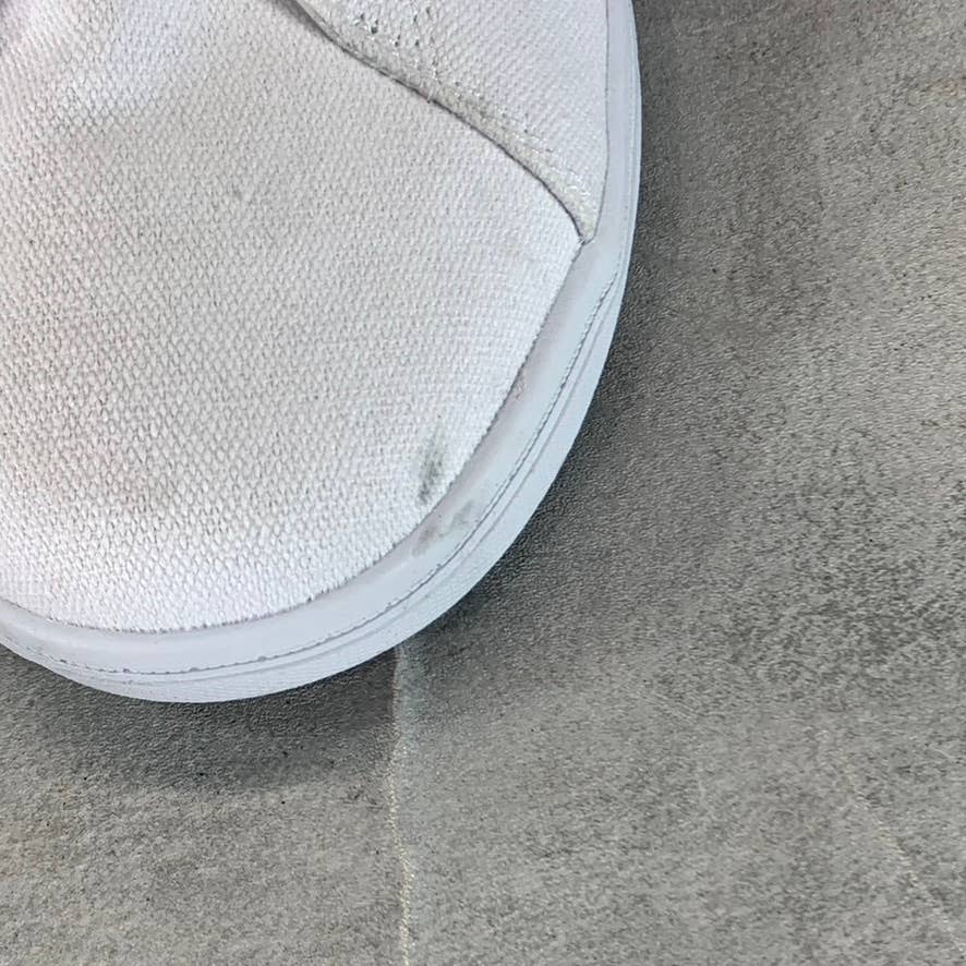 GOATS Men's White Canvas The 573 Wide-Strap Round-Toe Slip-on Sneakers SZ 8.5