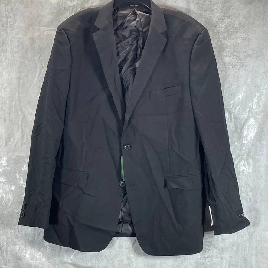 ALFANI Men's Solid Black Long Classic-Fit Stretch Two-Button Suit Jacket SZ 44L