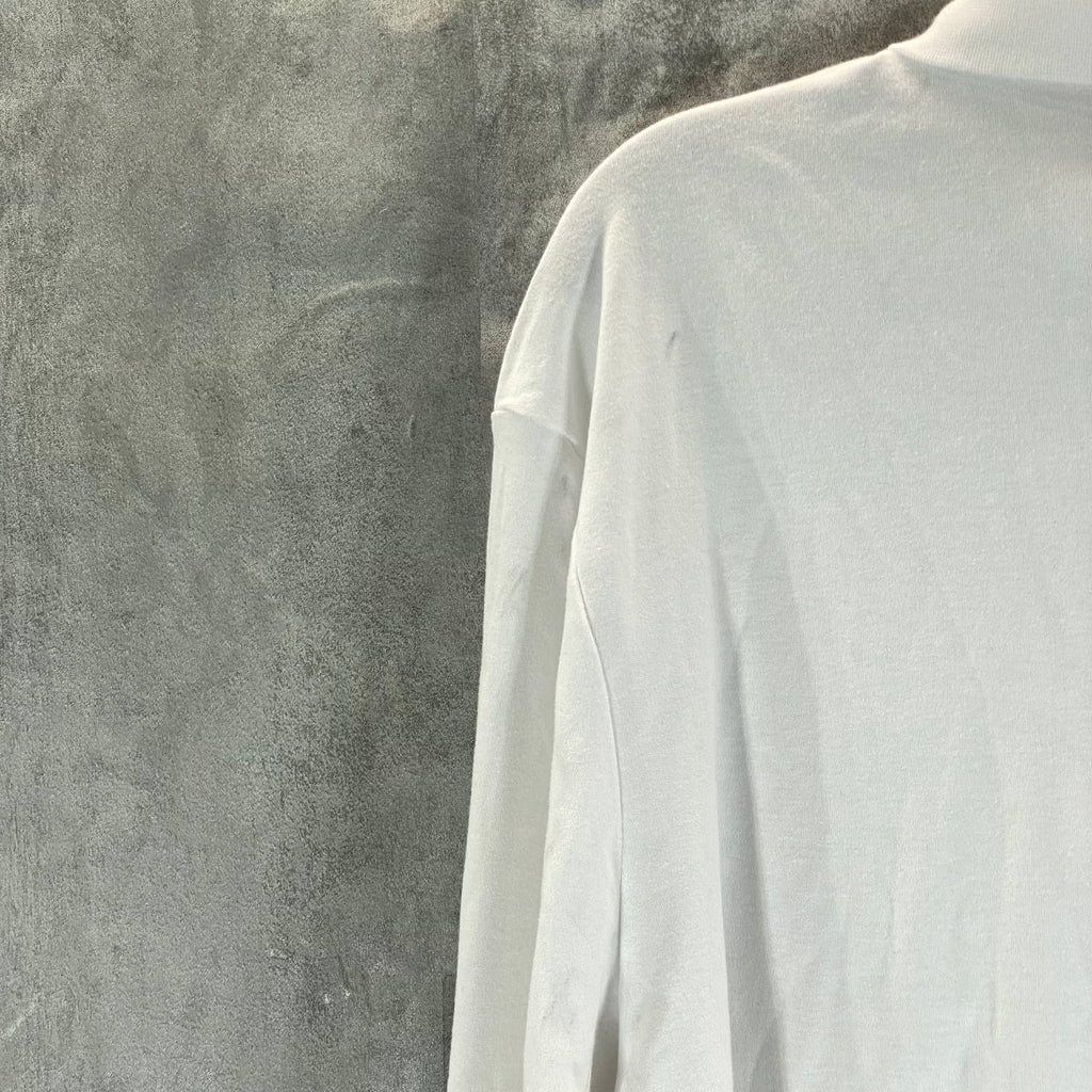 CLUB ROOM Men's White Solid Mock-Neck Long-Sleeve Pullover Shirt SZ XL