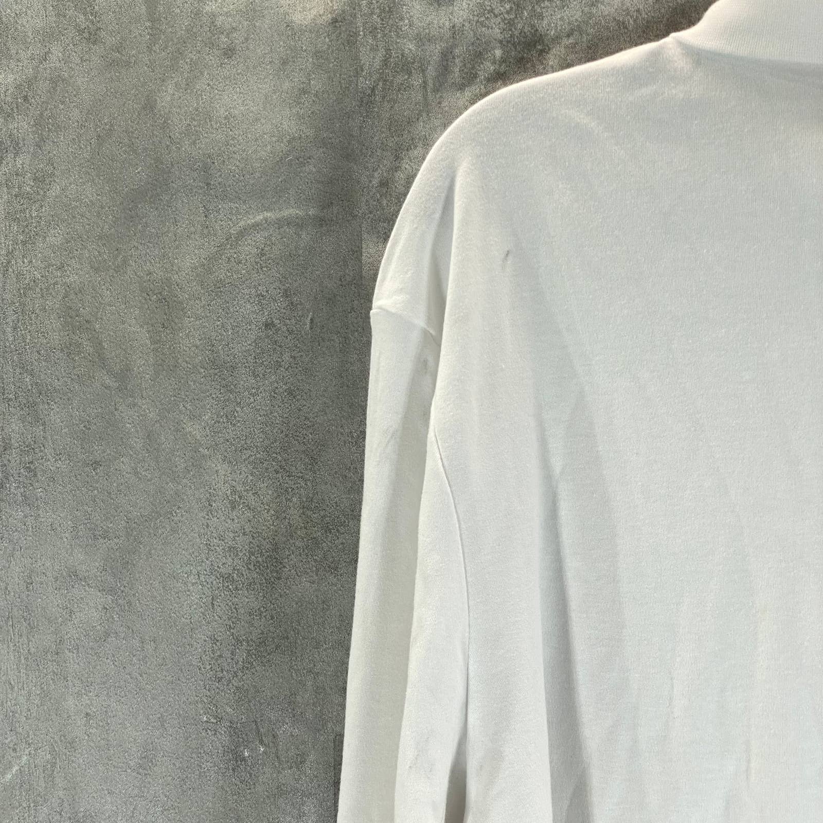 CLUB ROOM Men's White Solid Mock-Neck Long-Sleeve Pullover Shirt SZ XL
