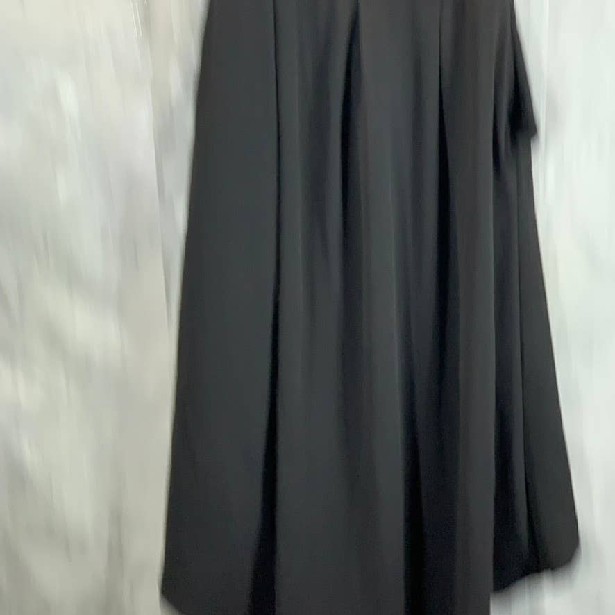 24SEVEN COMFORT APPAREL Women's Solid Black V-Neck Pocketed Hi-Low Dress SZ S